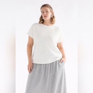 NWOT XL Off White Textured Top